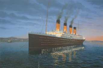 yacht portraits cruise ship portrait Titanic painting